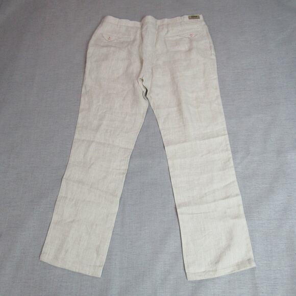 Zylus Pants Mens Size 38 Beige Quiet Luxury Hampton Chic Beach Prep Dress Slacks - Picture 7 of 13